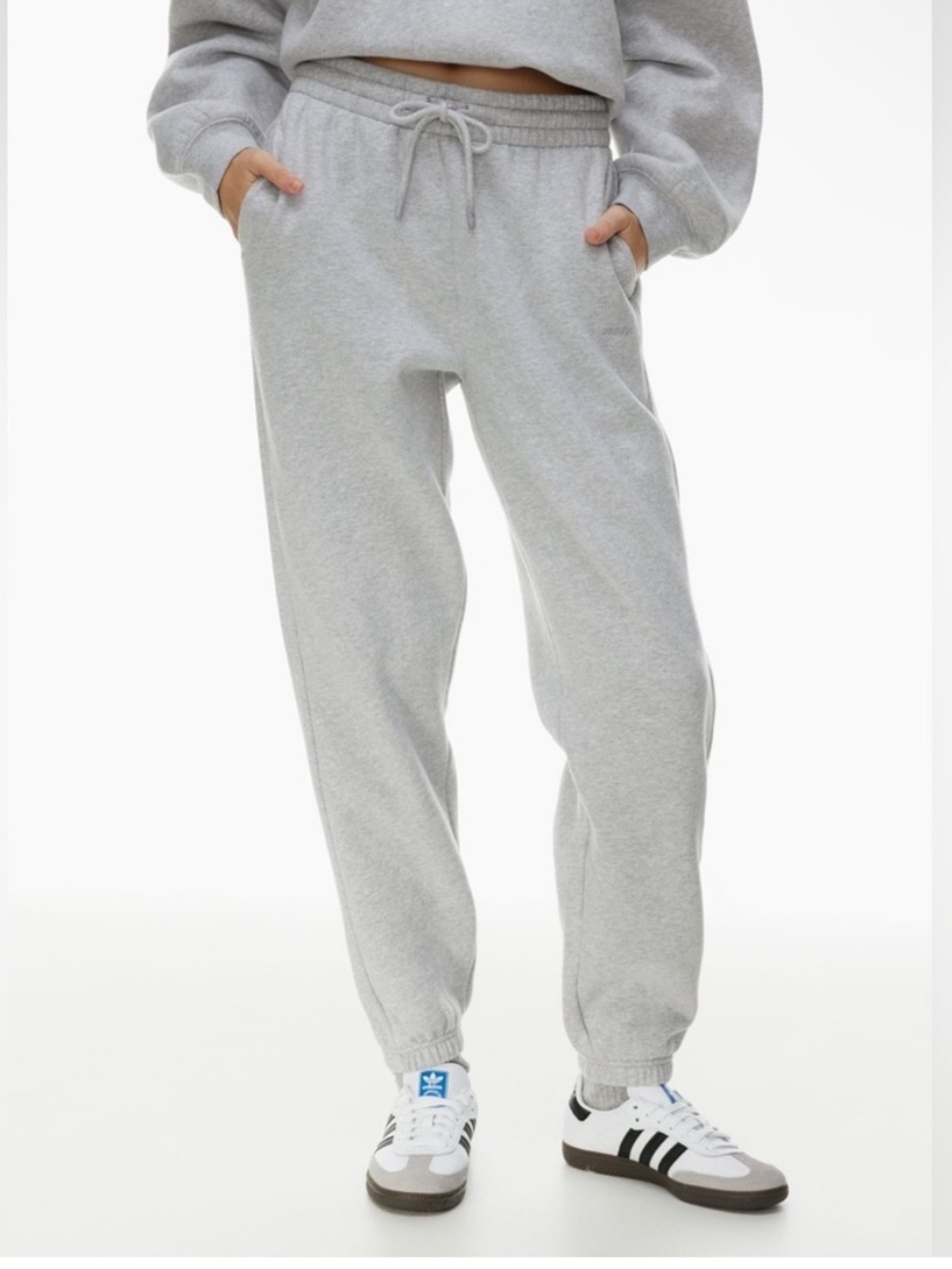 TNA‎ cozy fleece boyfriend heather gray joggers size XS